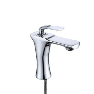 China Modern Custom Single Handle Single Hole Chrome Brass Basin Faucet Bathroom for sale