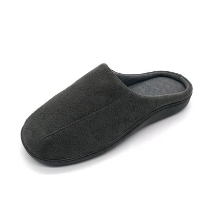 China Anti-Smell Mens Memory Foam Slipper Suede Fabric Bedroom Slipper Anti-Slip Indoor Outdoor for sale