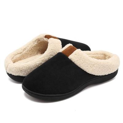 China New Design Narrow Toe Closed Toe Faux Suede Warm Indoor Winter Men Slipper Latest for sale