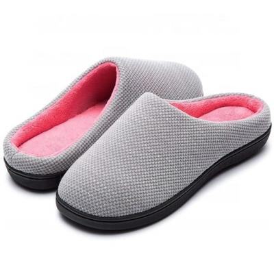 China Women's narrow toe new Zapatillas anti-fatiga TV two-tone gel slipper memory foam slipper for sale