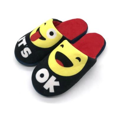 China Narrow toe 2018 new winter printing slipper QQ expression slipper for sale