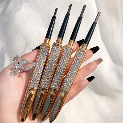 China Wholesale Double Web Celebrity Diamond Gold Eyebrow Pencil Waterproof And Sweat Not Dizzy Hook Beginner Students Cosmetics for sale