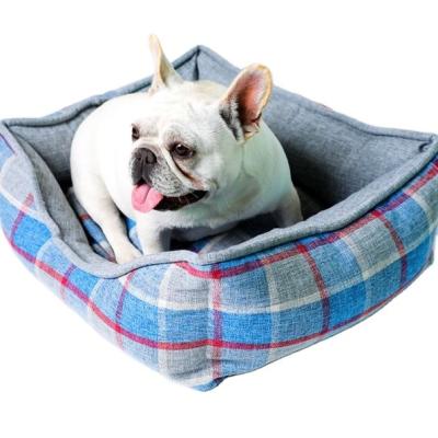 China Super Soft Chunky No-Pilling Lattice Pet Sofa Dog Bed Comfortable Removable Washable Cover Removable Cotton Ventilation for sale