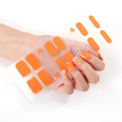 China New Logo Gel Nail Wrap Semi Hot Custom Made Eco-friendly Processed Nail Stickers For Woman for sale