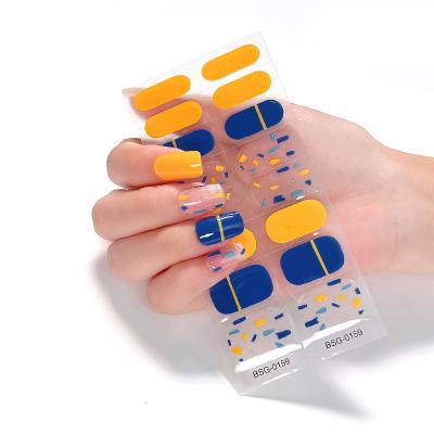 China Hot Sale Eco-friendly Material Nail Gel Wraps Factory Price Korean Nail Gel Polish Stickers For Ladies for sale