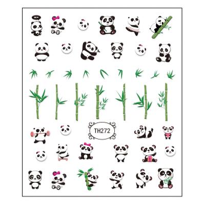 China Hot Popular Eco-friendly Nail Decals 3D Panda Nail Art Stickers Decals For Nail Decoration for sale