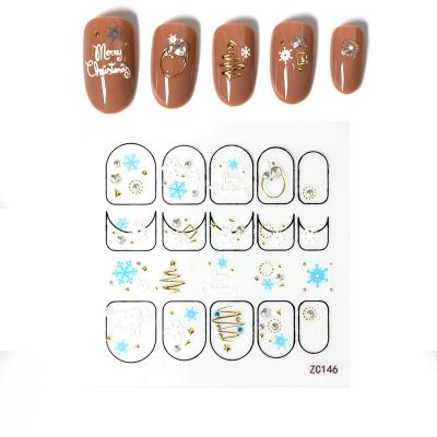 China Custom Logo Glitter Alloy Christmas Nail Decals Newest Eco-friendly Material Factory Direct Discount China Wholesale for sale