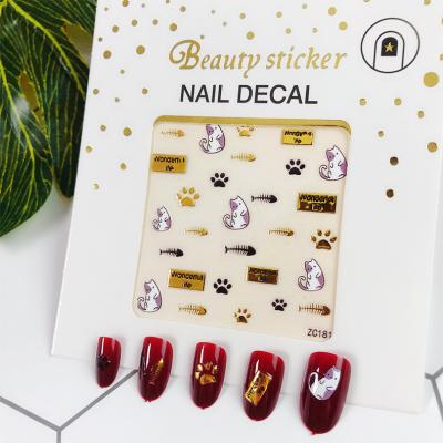 China New Fashion Eco-friendly ISO Certificate Customized Waterproof Cartoon Animal Nail Decals Factory China Available for sale