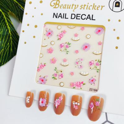 China Hot Popular Eco-friendly Cheap Price Customized Plastic Flower Nail Decals Factory Available China for sale