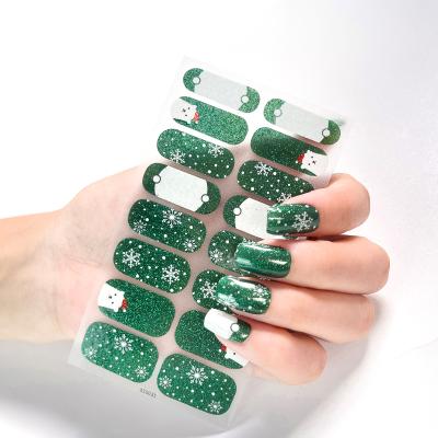 China New Next Eco-Friendly Nail Polish Strips Made From Real Nail Polish Christmas Nail Stickers for sale