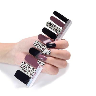 China Factory Suppliers Leopard Print Nail Stickers Eco-friendly Material Full Nail Polish Stickers Wholesale From China for sale