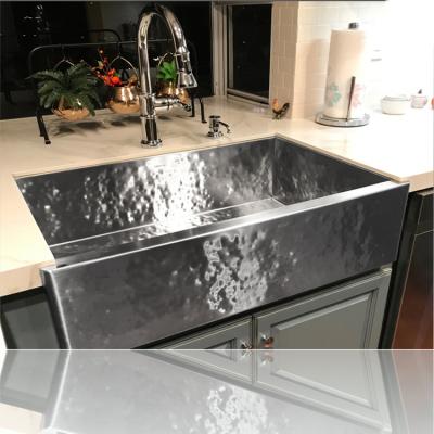 China Without Faucet Customize KS301810 Stainless Steel 304/316ss Brand New Kitchen Sink With Polished Hammered Texture for sale