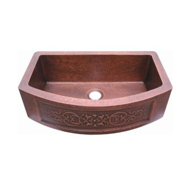 China Without Faucet Antique Copper Granite Sink / Hand Hammered Copper Farmhouse Sink for sale