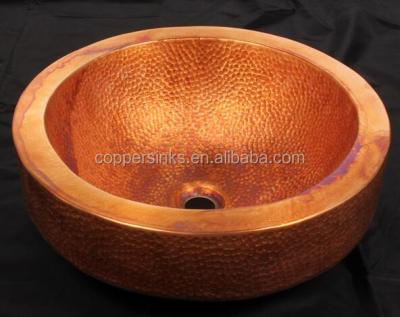 China Copper Apron Copper Vessel Sink - Vine/Hammered, Bathroom Sink, Copper Sink for sale