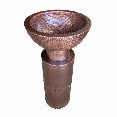 China European Archaize Desgin hotel/villas/European archaize handmade copper pedestal sink/lavatory bathroom sink for sale