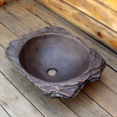 China Casting Bronze Hand Wash Bathroom Sink / Undermounted Bouldered Bronze Sink for sale