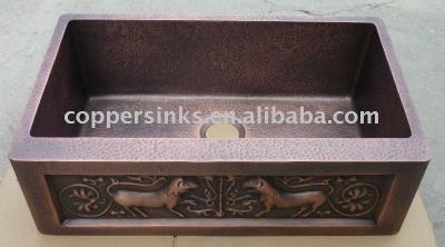 China Without Faucet Kitchen Copper Sink for sale