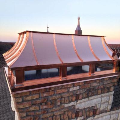 China Custom Made Luxury Durable Copper Crown Cap Villa Copper Chimney Hood Chimney Hood Outdoor Flue Cap Design for sale