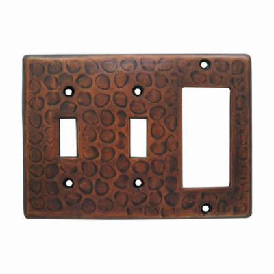 China Easy Installation Switch Plate Copper Cover / High Quality Combo 3-Gang Wall Copper Plate for sale