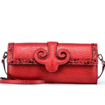 China Fashion New Style Embossed Flower Lady Bags Leather Luxury Women Handbag Genuine Leather for sale