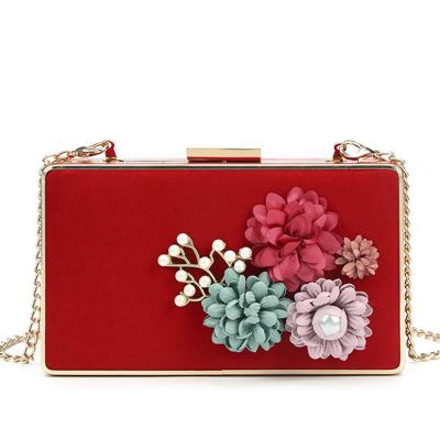 China Fashion Ladies Solid 3D Flowers Shoulder Cross - Body Bags For Women Clutch Evening Bag 2019 for sale