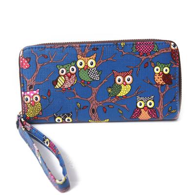 China Waterproof Cute Owl Purses For Girls Designer Ladies Long Wallets Coin 2021 Handbags Women's Clip for sale