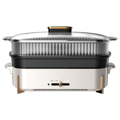 China Factory Stocked Lower Price 1500W 4.5 Liter Commercial Electric Griddles With Flat Lid Griddle for sale