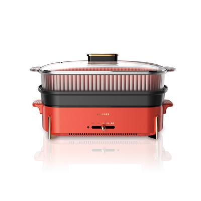 China Promotion hot new style stocked electric grill with griddle flat plate hot pot for family for sale