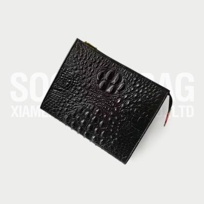 China Custom Luxury Exotic Crocodile Leather Purse Pouch Bags Waterproof For Women Men for sale