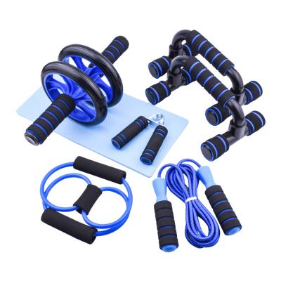 China Home Use Home Use 7pcs 5pcs Home Gym Fitness Men Women Core Strength Training Exercise Pump Jump Rope Roller Abdominal Wheel Set ab for sale