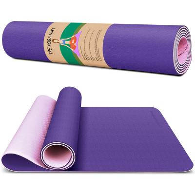 China Slip 2 Carry Strap Thick Yoga Mat 6mm Exercise Pilates Yoga Anti Pilates Exercise Band Gym Fitness Non-Slip High Quality Wholesale Equipment for sale