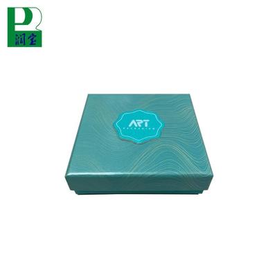 China Handmade Mint Shimer Jewelry Paper Box With Logo For Packaging Box Custom Made for sale