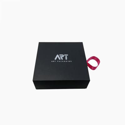 China Handmade Customized Logo Jewerly Ribbon Packaging Drawer Box/Outer Sleeve Matte Capped Paper Base Soft Touch Paper for sale