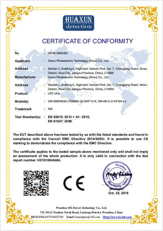 CE - Demo Photoelectric Technology (Wuxi) Co., Ltd.