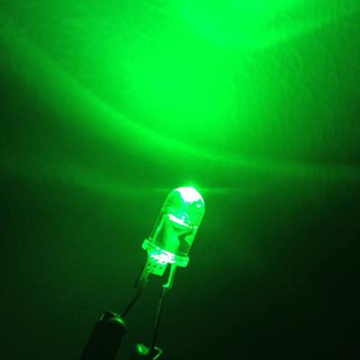 China High Brightness 15000mcd Through Hole F5 Green 520nm 530nm Dip Around Clear LED 5mm Diode 5mm for sale