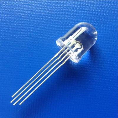 China Wholesale Display Through Hole Head 5000-16000mcd Round Common Cathode 4Pin 30deg 10mm RGB LED Transparent Diode for sale