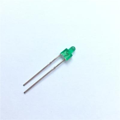 China RoHS Lighting Certificated Green Color 565-575nm 70-80mcd LED 2mm Nipple Shape Tower 30deg LED Diode Dip For Display for sale