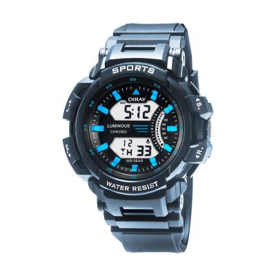 China Waterproof Silicone Band 50m Digital Wrist Watch Men's Sport LED Digital Alarm Watch Instructions for sale