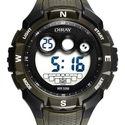 China Digtlal Alarm Teenager Sports Watch Big Dial High Quality Waterproof 50m Wristwatches Led Display Watch for sale