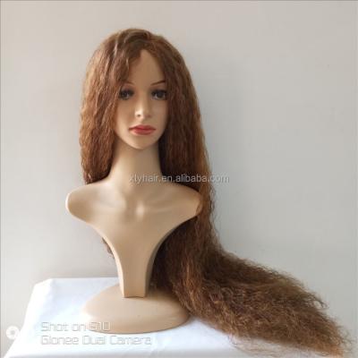 China No Shedding Factory Price 100% Virgin Swiss Silk Top Full Lace Human Hair Lace Front Wig for sale