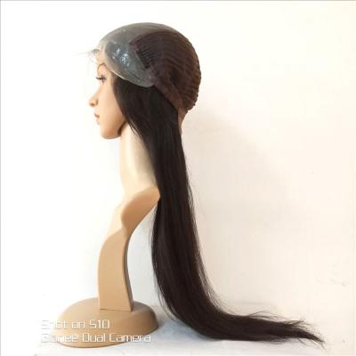 China Machine Free Weft Factory Qingdao Factory Part Thin Skin Back Front Human Hair Wig for sale