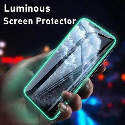 China Mobile Phone Full Cover Luminous Tempered Glass For Iphone XS 11 pro 8 7 6 Max Plus Screen Protector Film For Iphone X XR Se 2020 for sale