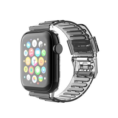 China Transparent TPU Sports Strap For Apple Watch Band Series 6 1 2 3 4 5 Crytal TPU For Iwatch 5 4 Wrist Strap 38mm 40mm 42mm 44mm for sale