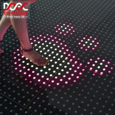 China Warehouse Led Light Interactive Dance Floor For Sale , Digital Led DJ Lighting Pixels RGB Dance Floor for sale