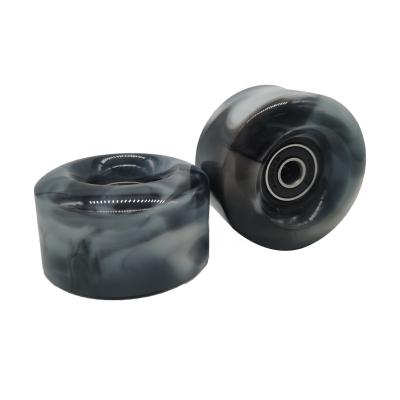 China 58mm*32mm PU Quad 85A Roller Skate Rollers Wheel Swirl Mixing Integrated Color Wheel for sale