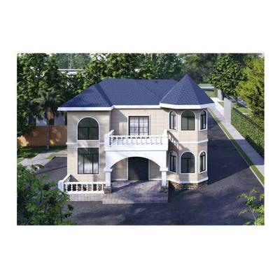 China Two Storey Modern Luxury Prefab Villa With High Quality Steel Door for sale