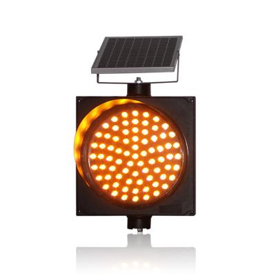 China PC Factory Direct Sale 300mm LED Solar Warning Traffic Light Yellow Flashing Light Yellow for sale