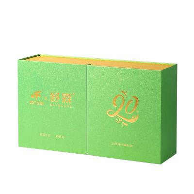 China Recyclable wholesale specialty paper packaging luxury double flap top box with custom gold foiling logo skincare lipstick cosmetic gift box for sale