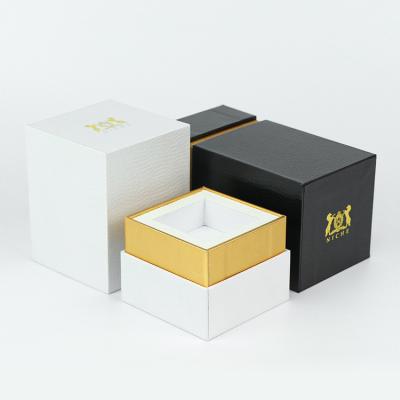 China Recyclable wholesale perfume gift packaging lid and base box with gold foiling custom loge skincare face serum eye cream gift box for sale