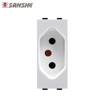 China Black PC SANSHE 16A Brazil Material Socket / Wall Socket / Wall Outlet for sale